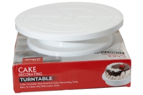 White Cake Decorating Turntable 11 Inch Bpa Free Plastic With Heavy Duty Base - 11 inches