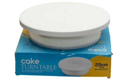 Cake Decorating Turntable 11 Inch White Bpa Free Plastic With Heavy Duty Base - 11 inches