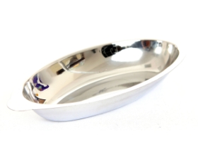 Stainless Steel Au Gratin Dish 12 Ounce Oval - 12 Oz.
