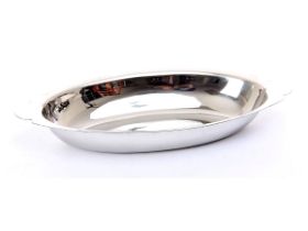 Stainless Steel Au Gratin Dish 16 Ounce Oval - 16 Oz.