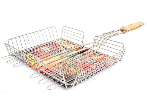 Stainless Steel Bbq Grilling Basket - Deep - -