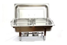 8 Quart Full Size Stainless Steel Chafer 2x1/2 Chafing Dish Fixed - 26 x 12 x 16 inches