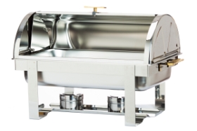 Full Size Chafing Dish 8 Qrt. Roll Top W/ Brass Handles (chafer) - 9L