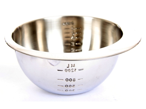 Stainless Steel Measuring Bowl - 6 Cups 48 Oz.