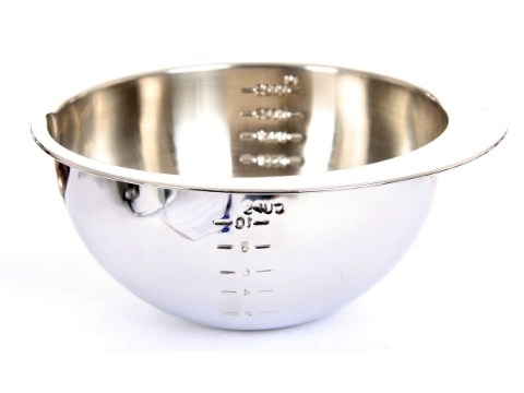 Stainless Steel Measuring Bowl - 10 Cups 80 Oz.