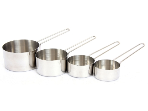 Professional 4 Piece Stainless Steel Measuring Cup Set - 4 Pcs Set