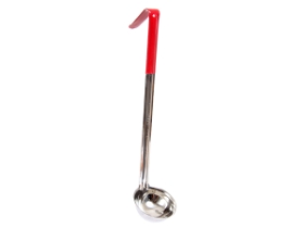 Color Coded Stainless Steel Measuring 1 Piece Ladle - Red   - 2 Oz.