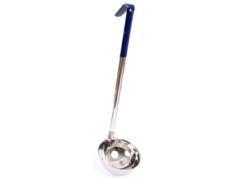Color Coded Stainless Steel Measuring 1 Piece Ladle - Blue - 8 Oz.