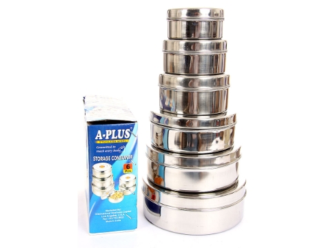 Stainless Steel Storage Bowl With Ss Lid - 6 Pcs Set