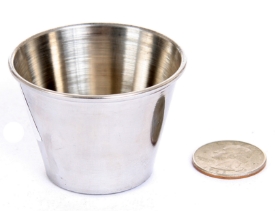 Stainless Steel Sauce Cup - 12 Pcs Pack - 2.5 Oz.