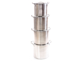 Stainless Steel Stock Pot With Lid  - 4 Pcs Set