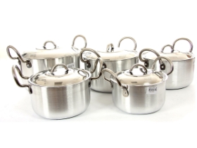 Aluminum Stock Pot 5 Pcs Set With Ss Lid -  1.75 Qrt to 6 Qrt