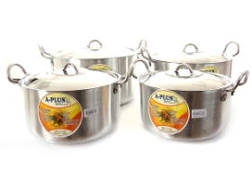 Aluminum Stock Pot 4 Pcs Set - 6.75 to 13 Qrt