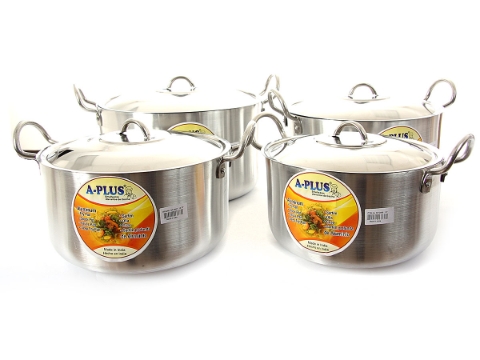 Aluminum Stock Pot 4 Pcs Set - 6.75 to 13 Qrt