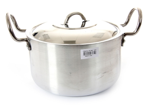 Aluminum Stock Pot With Stainless Steel Lid - 4.75 Qrt