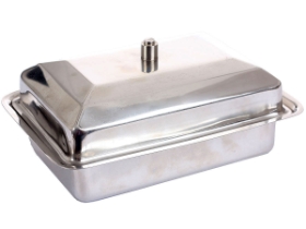 Stainless Steel Butter Dish - 6.5 x 4.5 x 2.5 inches