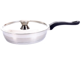 Stainless Steel Fry Pan With Lid - Capsulated Bottom - 9 inches