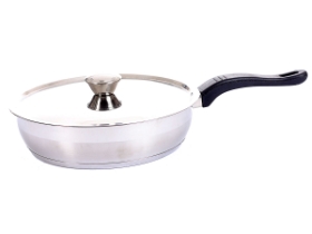 Stainless Steel Fry Pan With Lid - Capsulated Bottom - 9.5 inches