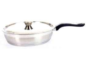 Stainless Steel Fry Pan With Lid - Capsulated Bottom - 10 inches