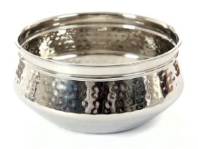 Moroccan Dish Bowl Stainless Steel - Hammered - 40 Oz.