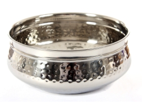 Moroccan Dish Bowl Stainless Steel - Hammered - 57 Oz.