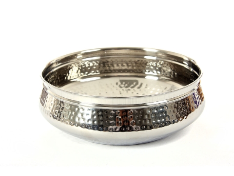 Moroccan Dish Bowl Stainless Steel - Hammered - 68 Oz. 