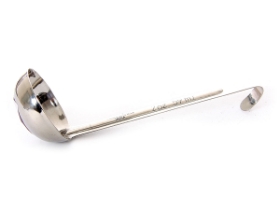 Stainless Steel Measuring 1 Piece Ladle Short Handle - 2 Oz.