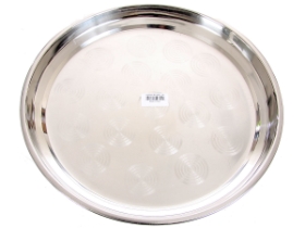 Stainless Steel Swirl Round Tray - 14 inches